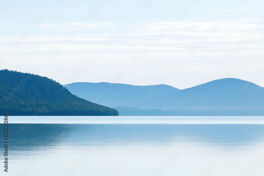 Mountain Lake Gradient: A mountain lake with water transitioning from clear near the shore to deep blue in the center. Mountain Lake Gradient: A mountain lake with water transitioning from clear near the shore to deep blue in the center.