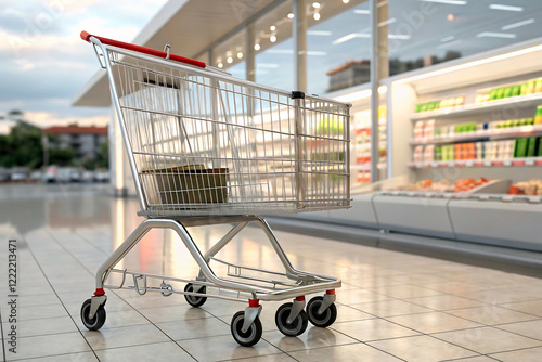 Wallpaper Mural shopping cart in supermarket Torontodigital.ca