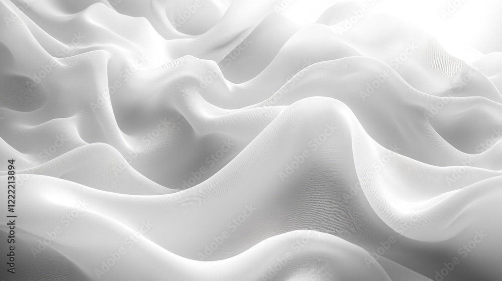 Fototapeta premium Elegant white background with soft gradients and flowing lines. Generative AI