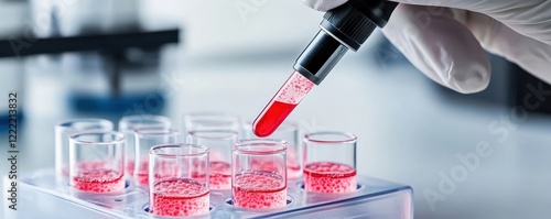 Scientist in a lab conducting research on neural precursors for advancements in neuroscience and regenerative medicine. photo