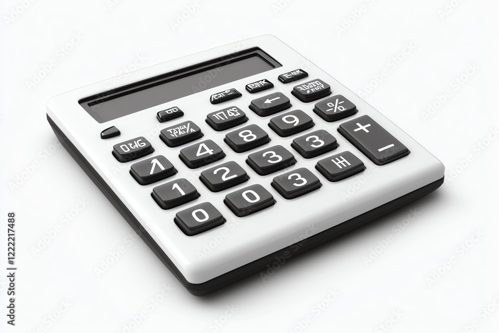 Sleek White Calculator: A Minimalist Product Shot Sleek White Calculator: A Minimalist Product Shot