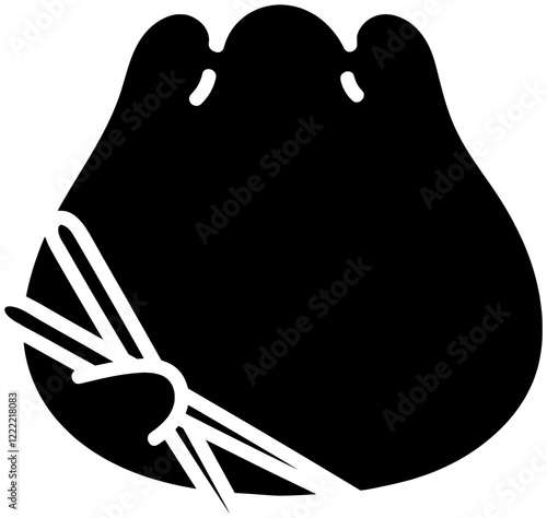 dumpling illustration dimsum silhouette gyoza logo asian icon food outline chinese meal meat dim cuisine china dish dough dumplings shape dinner vector graphic background