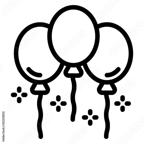 Balloon line icon