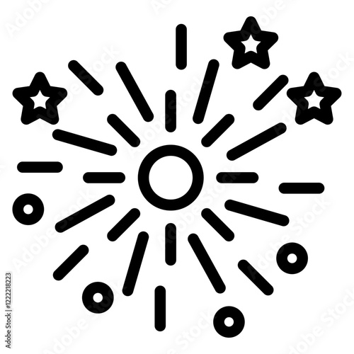 Fireworks line icon