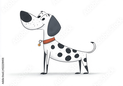 Funny Dalmatian dog. Retro style dog illustration isolated on white background. photo