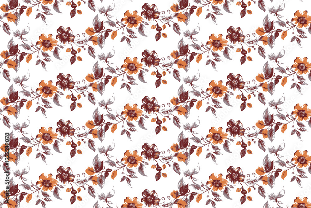 floral pattern with tropical leaves and flowers floral pattern with tropical leaves and flowers