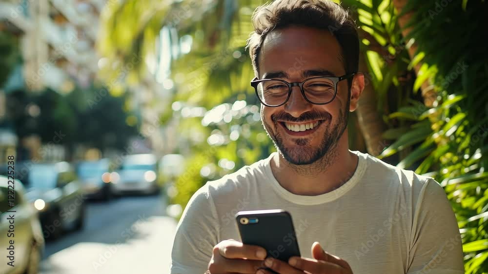 The Smiling Man with Phone The Smiling Man with Phone