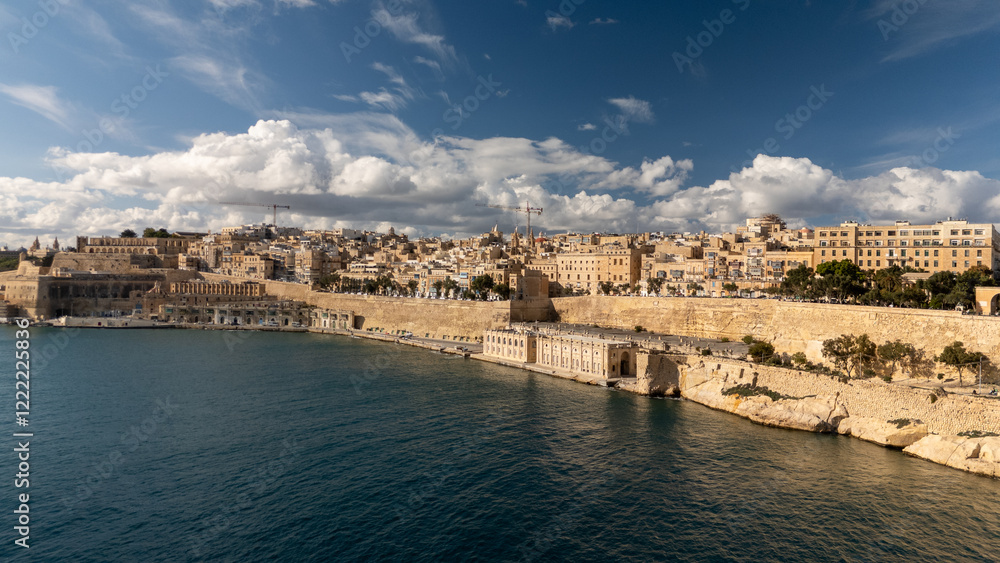 Aerial image in Malta during winter holidays.