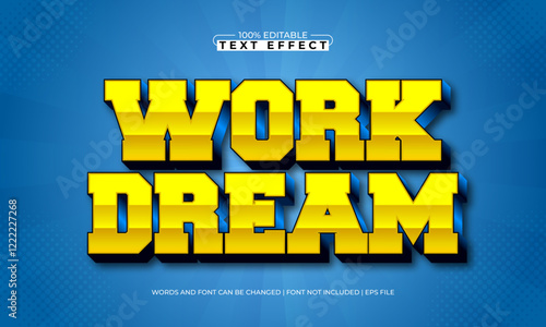 work dream editable text effect with a work and job text style