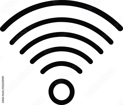 Wifi wireless internet signal flat vector icon for apps