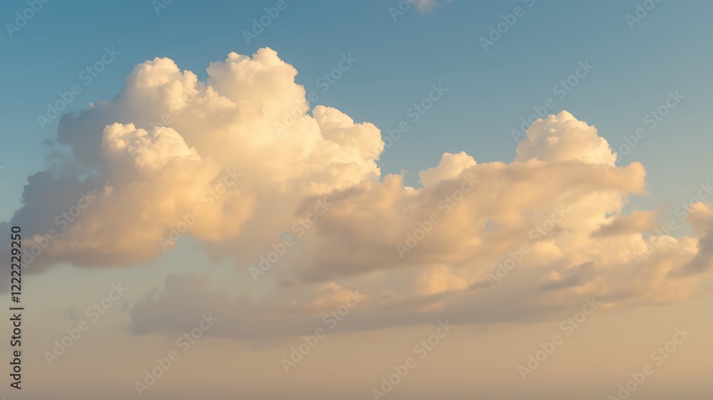 Majestic cumulus clouds illuminated by golden sunset light in a vast sky, creating a serene and peaceful atmosphere, perfect for backgrounds. Majestic cumulus clouds illuminated by golden sunset light in a vast sky, creating a serene and peaceful atmosphere, perfect for backgrounds.