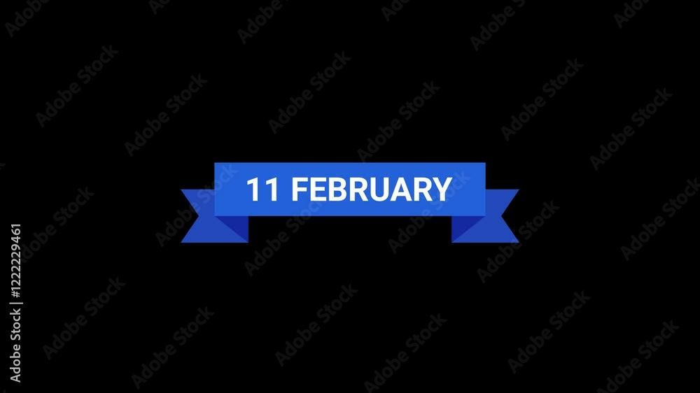 11 February Ribbon Date Animation