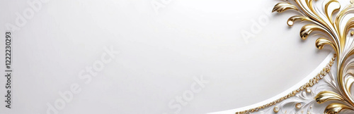 Luxury Elegant White Background with Subtle Gold Accents, Spacious Left Side for Content Placement, HD Ultra Realistic Design for Sophisticated and Stylish Branding