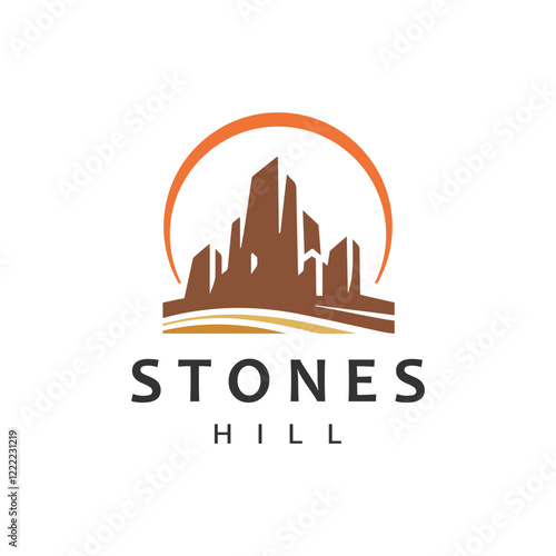 Wallpaper Mural Desert logo vector illustration rock hills icon design big stone symbol Torontodigital.ca