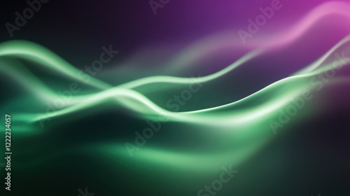 Aurora borealis design with smooth gradients of green and purple, creating a stylish brand background.