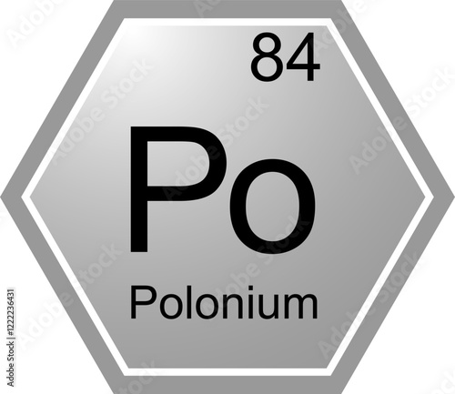 Obraz na płótnie The symbol of the chemical element Po is Polonium. w salonie