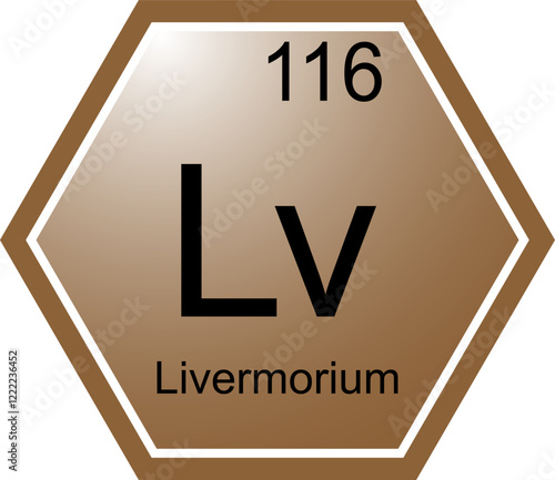 Obraz na płótnie The symbol of the chemical element Lv is Livermorium. w salonie