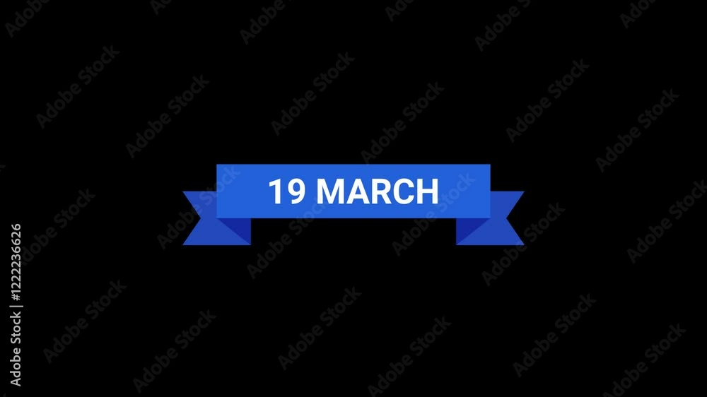 19 March Ribbon Date Animation 19 March Ribbon Date Animation