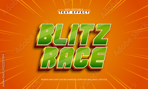 blitz race editable text effect with a race and speed text style
