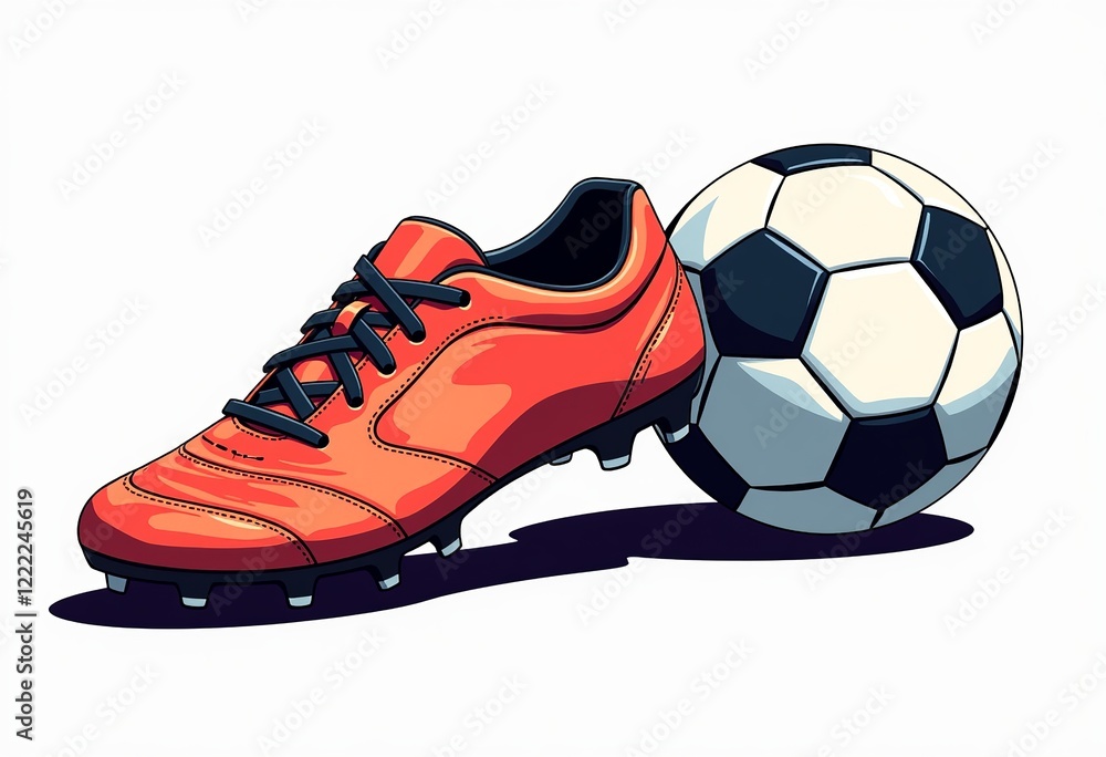 Flat Shoes and Football Icon, Vector Line Art, Editable Design, Isolated White Background, Soccer Ball Icon, Sports Vector, Minimalist Style, Technical Drawing.
Flat Shoes and Football Icon, Vector Line Art, Editable Design, Isolated White Background, Soccer Ball Icon, Sports Vector, Minimalist Style, Technical Drawing.