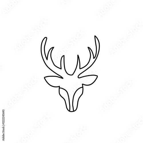 continuous line drawing reindeer
