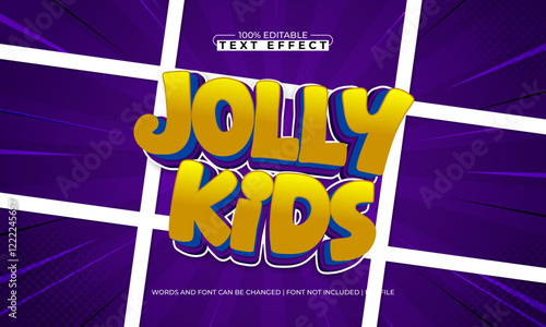 jolly kids editable text effect with a comic and kids text style