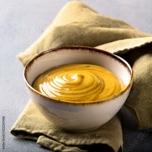 Honey mustard sauce in bowl