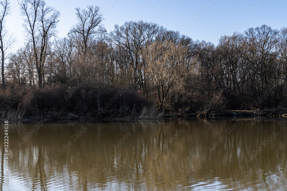 Oder River, Poland, spring landscape Oder River, Poland, spring landscape