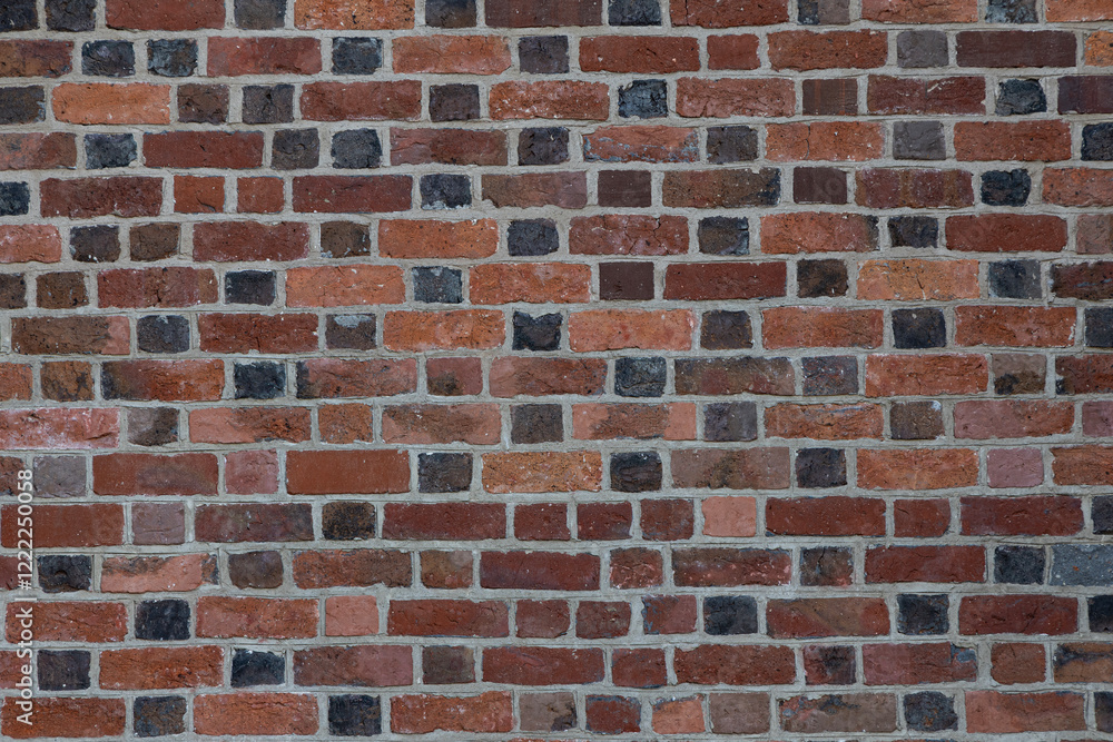 Fototapeta premium Antique brick wall, brown wall background