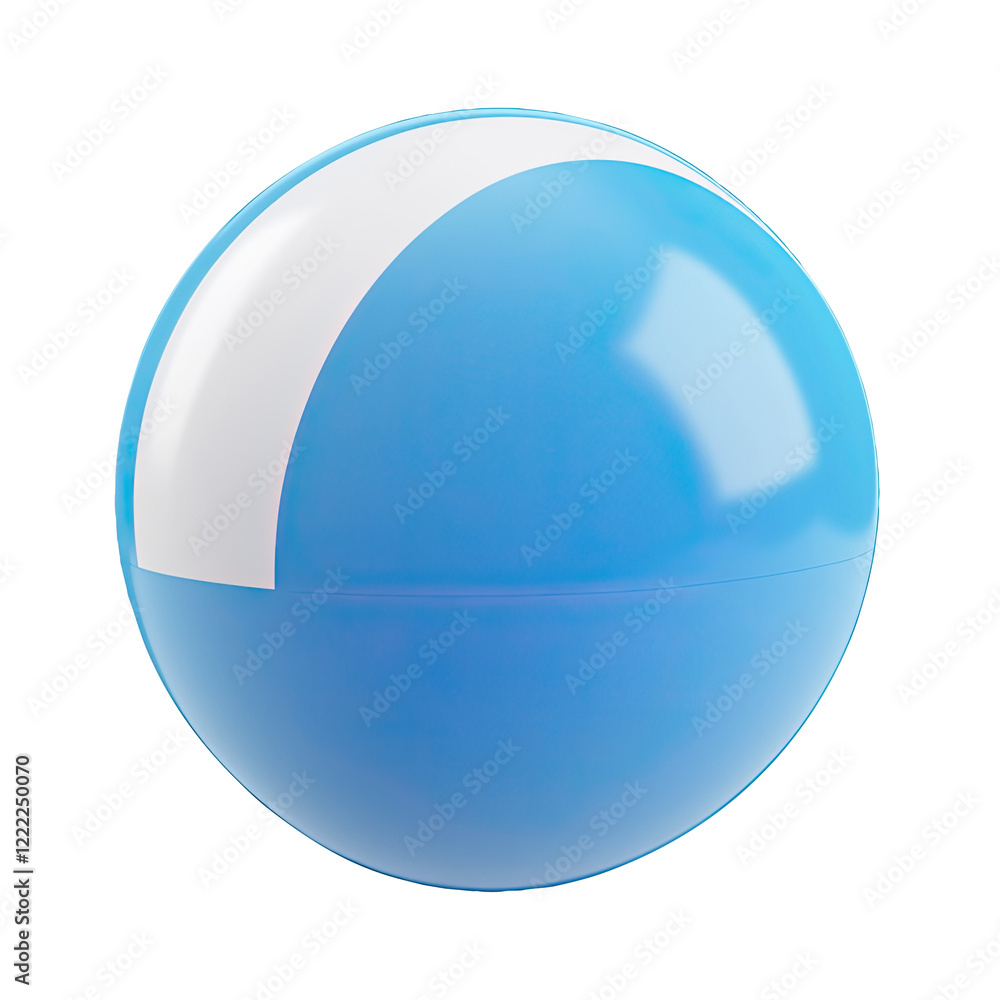 Blue sphere, white arc, studio, clean background, design element Blue sphere, white arc, studio, clean background, design element