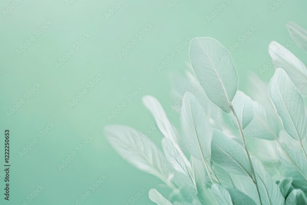 Fototapeta premium white flower on mint background