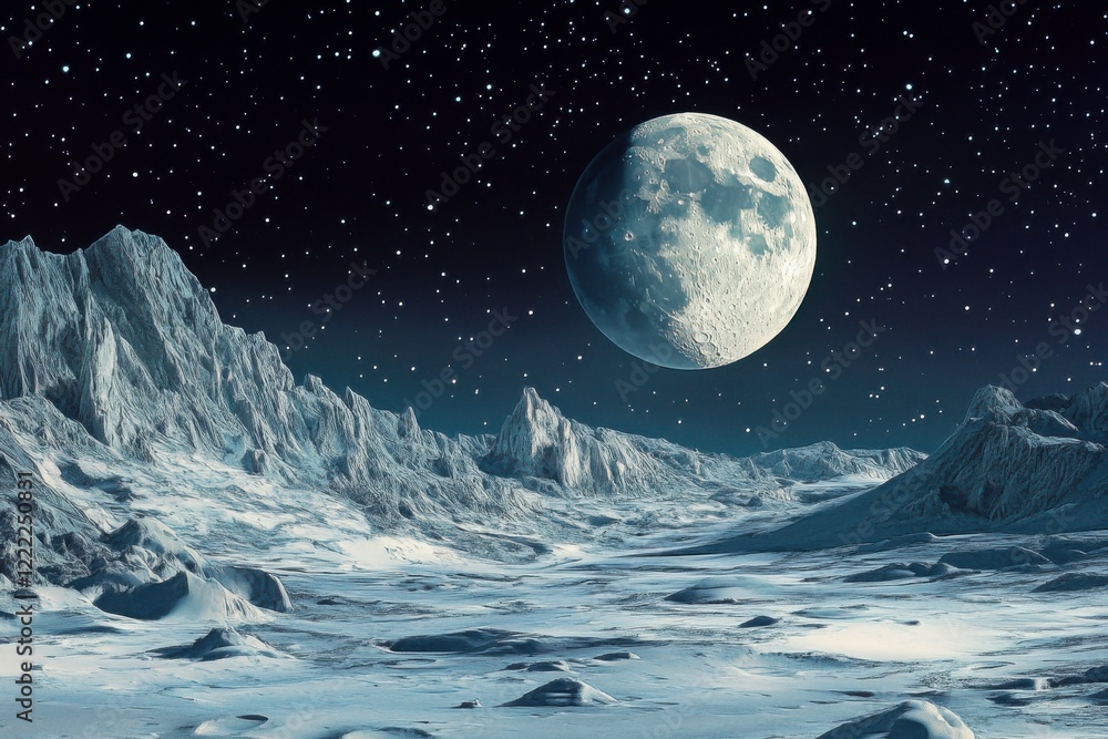 Naklejka premium moon over the mountains