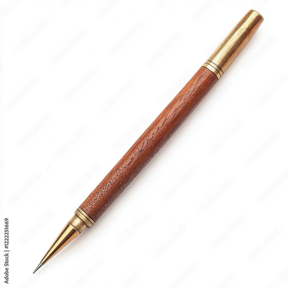 Wooden Drafting Pencil, White Background, Close-up, Stationery Wooden Drafting Pencil, White Background, Close-up, Stationery