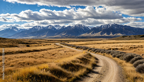 Mountain Road Through the Golden Plains