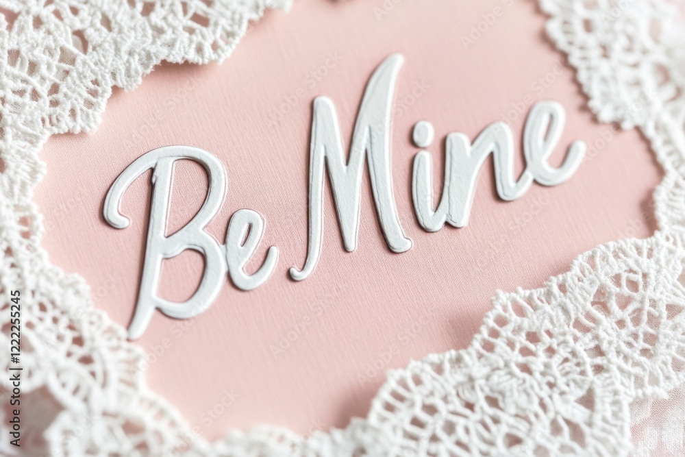 Fototapeta premium Be mine - inscription on postcard. St. valentine's day design. Romance