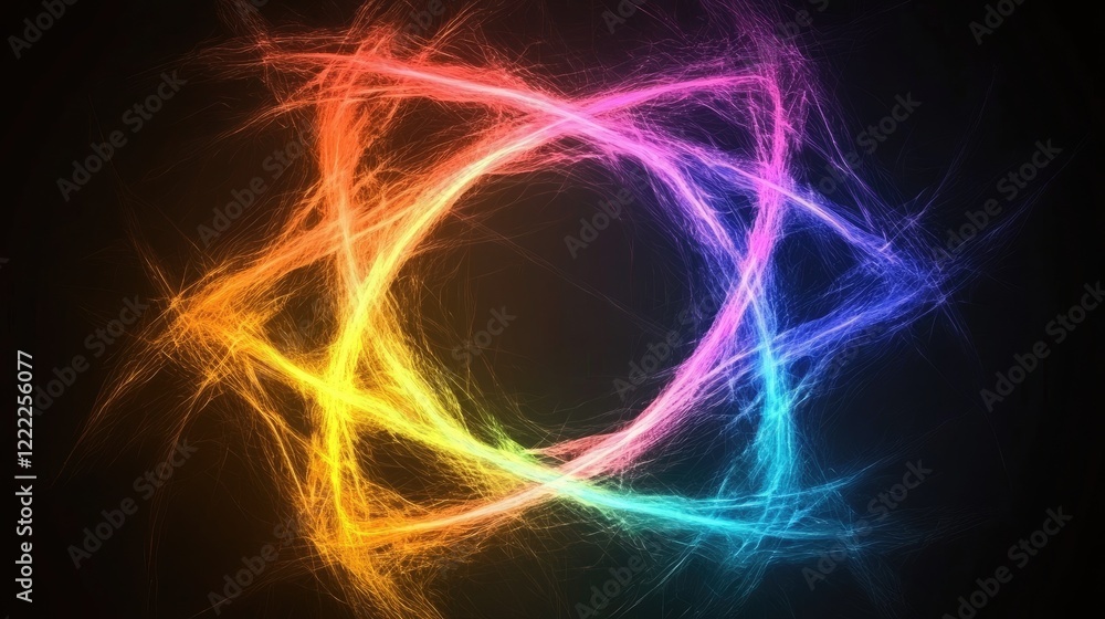 Fototapeta premium Colorful Abstract Light Patterns Creating Dynamic Star Shapes in a Vibrant Modern Design