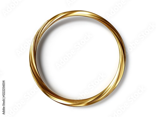 Clean Gold Frame with a Thin Border on a White Background, Minimalist Rectangular Picture Frame for Artwork, Photography, or Design Display