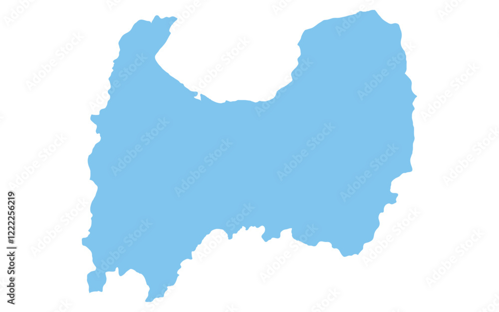 Obraz premium リアルな富山県の地図、日本の地方