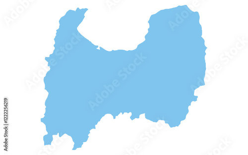 リアルな富山県の地図、日本の地方