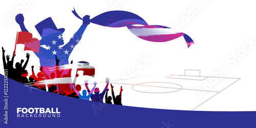 Creative template design for World Cup America, canada, Mexico 2026, Football Background for banner, card, website, vector illustration.