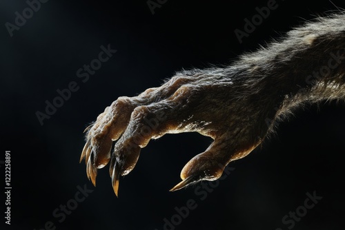 Clawed werewolf hand reaching out from darkness