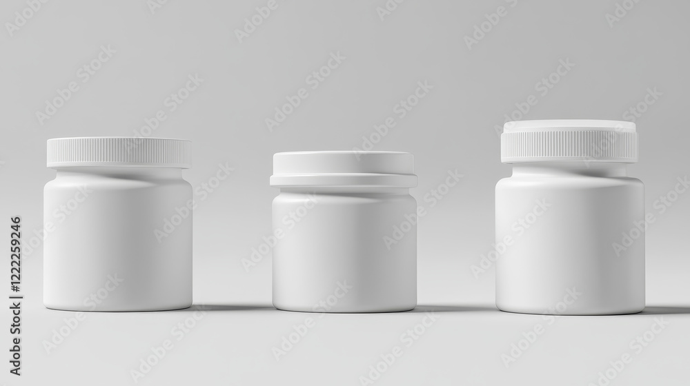 White plastic pill bottle mockup. Realistic 3d vector illustration set of vitamin or supplement jar template. Closed package container for medicine with cap. Pharmacy cylinder packaging canister. White plastic pill bottle mockup. Realistic 3d vector illustration set of vitamin or supplement jar template. Closed package container for medicine with cap. Pharmacy cylinder packaging canister.