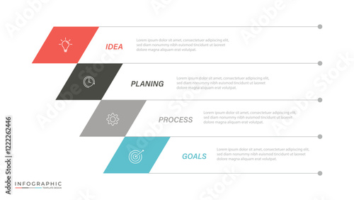 infographic design with 4 options or steps. Infographics for business concept. Can be used for presentations workflow layout, banner, process, diagram, flow chart, info graph, annual report.