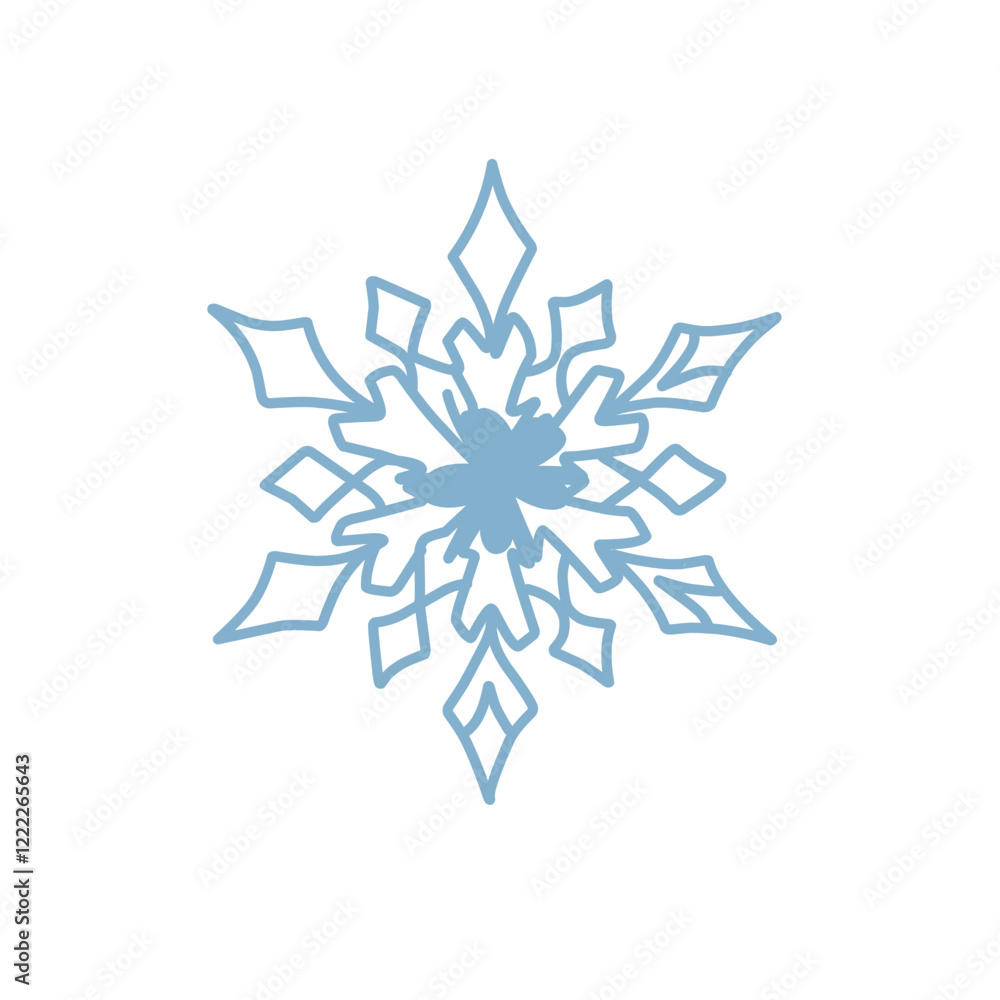 Blue snowflake outline icon Blue snowflake outline icon
