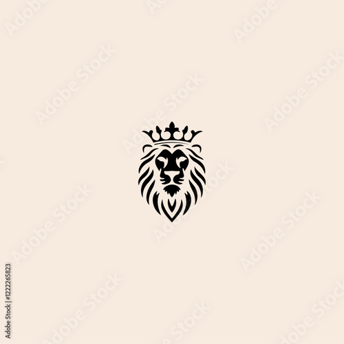 Lion King Logo icon flat vector design.