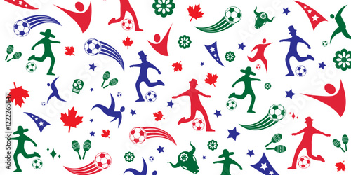 Creative template design for World Cup America, canada, Mexico 2026, Football Background for banner, card, website, vector illustration.