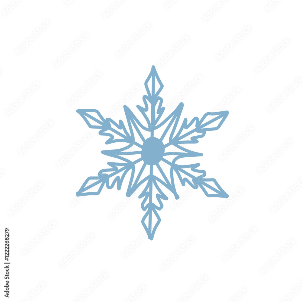 Blue snowflake outline icon Blue snowflake outline icon