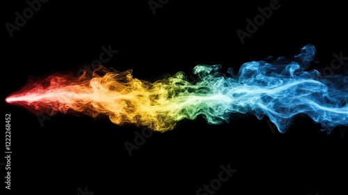 Vibrant Colorful Light Wave Flowing in Spectrum Against a Black Background