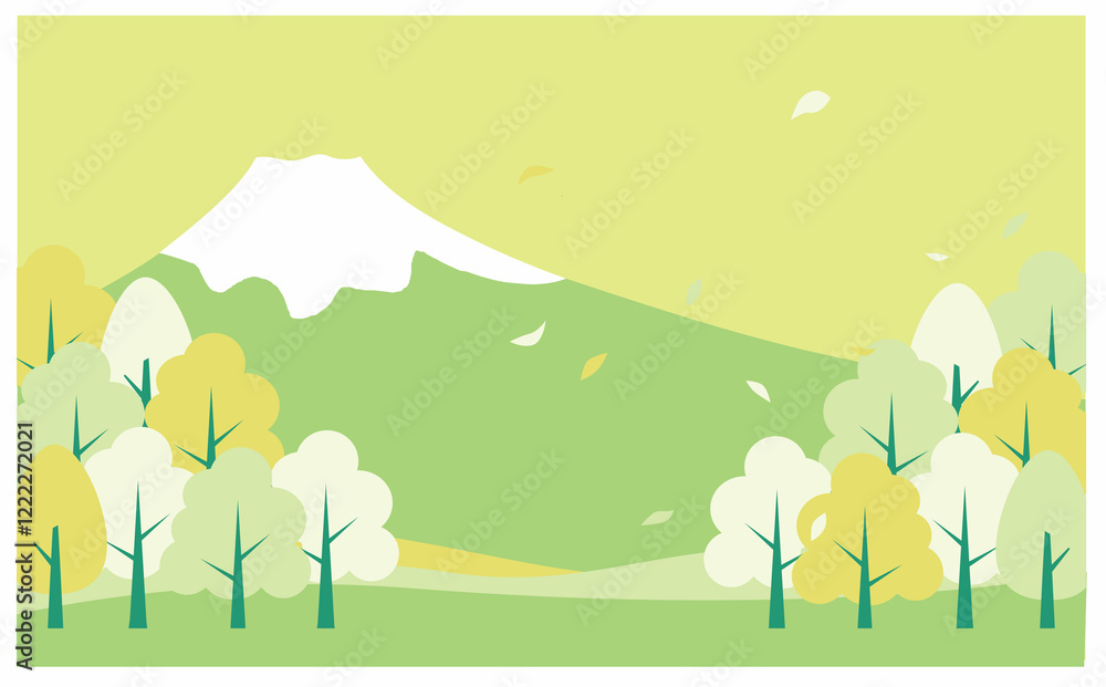 富士山の背景イラスト素材 富士山の背景イラスト素材