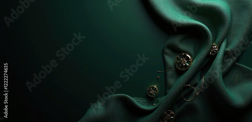 Luxury Elegant Black Background with Subtle Dark Green Accents and Minimalist White Space on Left for Content Placement – Ultra-Realistic HD Design